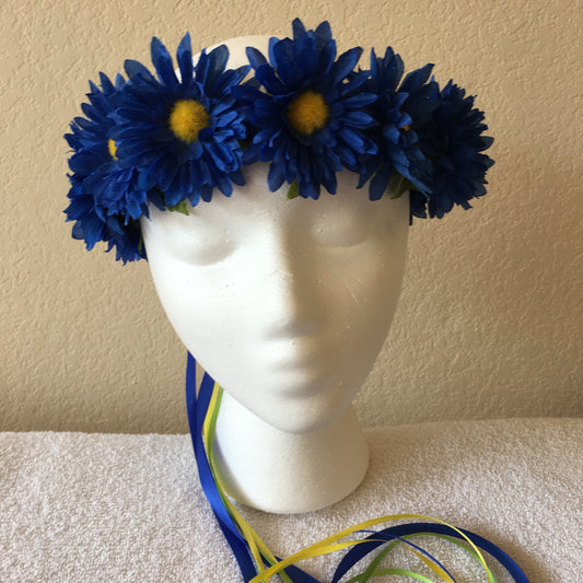 Small Wreath - Dark blue daisies