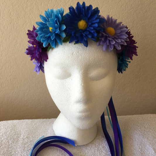 Small Wreath - Blue & purple daisies