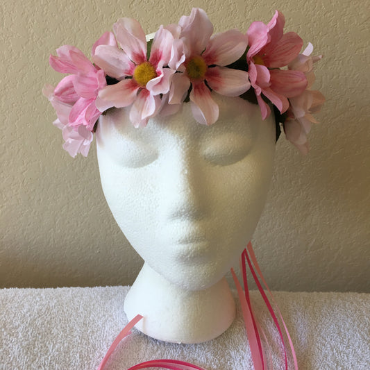 Small Wreath - Light & dark pink daisies