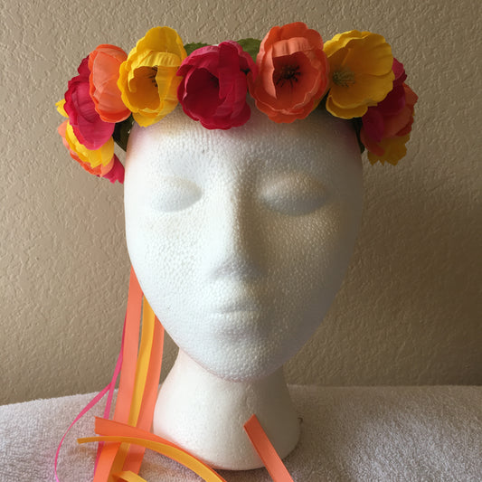 Small Wreath - Yellow, pink, & orange flowers