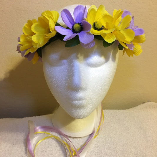 Small Wreath - Purple & yellow flowers