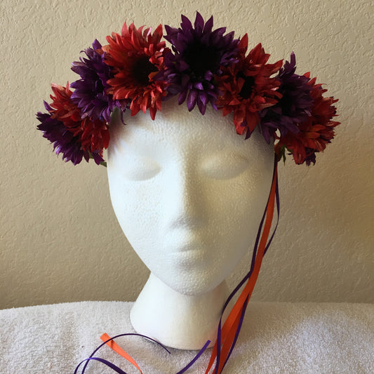 Small Wreath - Orange & purple shiny flowers