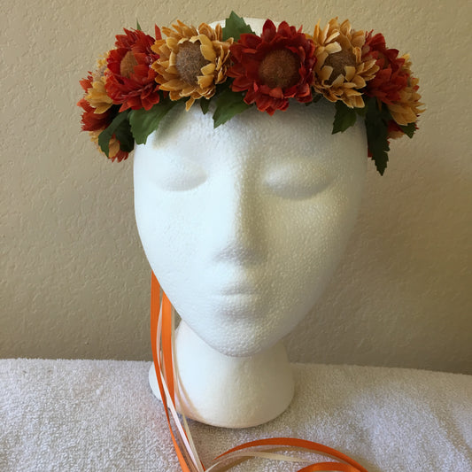 Small Wreath - Yellow & orange straw flowers