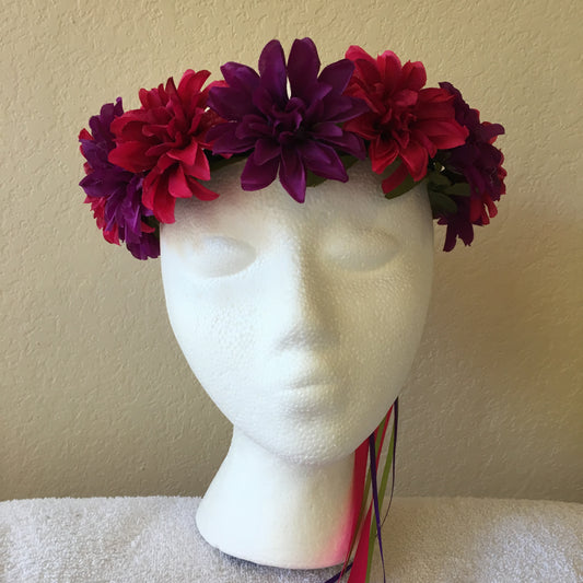 Small Wreath - Hot pink & purple flowers