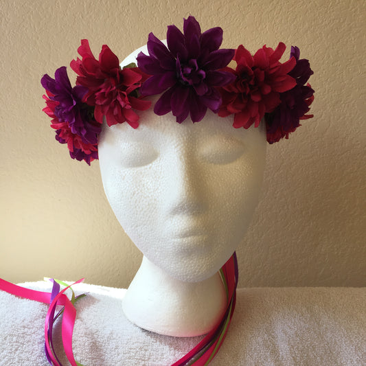 Small Wreath - Hot pink & bright purple flowers