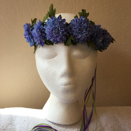 Small Wreath - Blue & purple pom poms