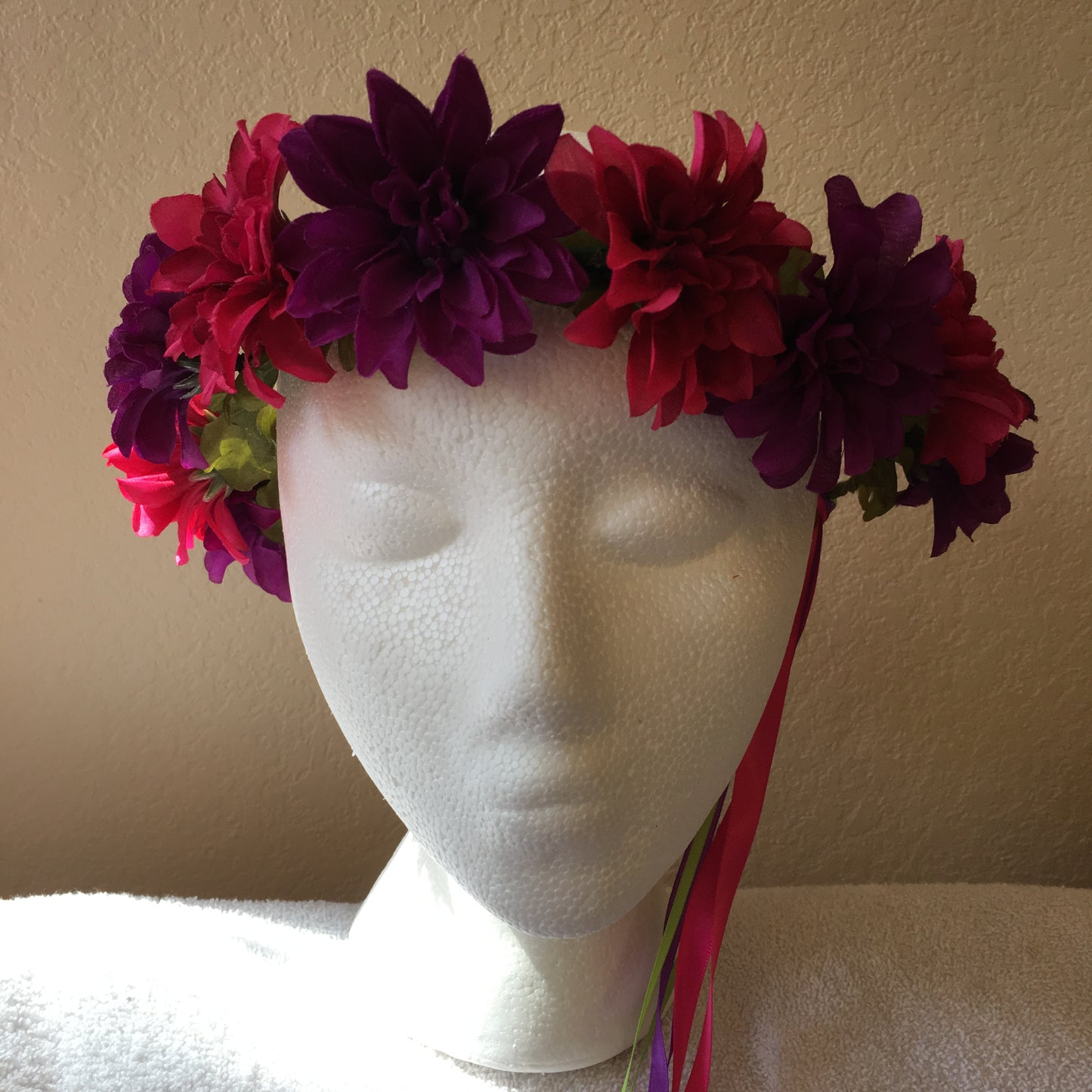 Small Wreath - Hot pink & bright purple flowers