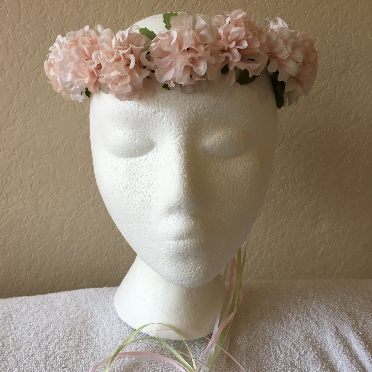 Small Wreath -  Pale pink pom poms