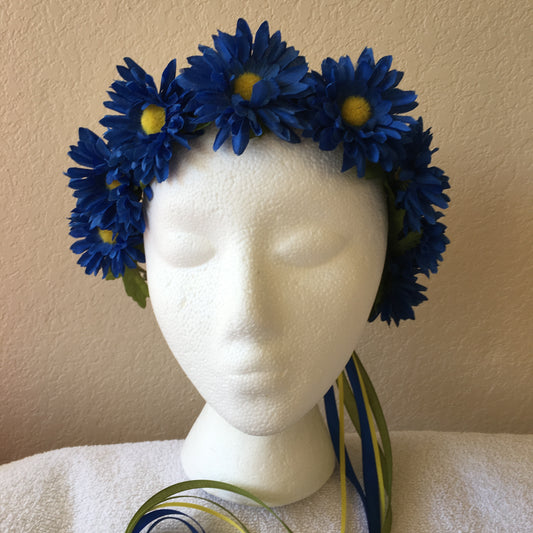 Small Wreath - Dark blue daisies