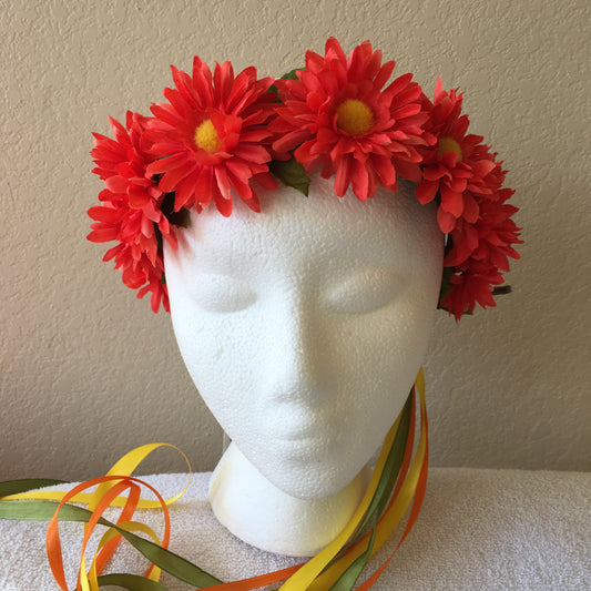 Small Wreath - Bright orange daisies