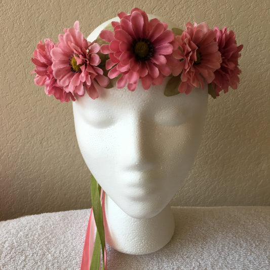 Small Wreath - All pink daisies