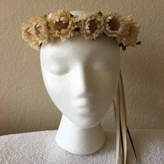 Small Wreath - All beige straw flowers