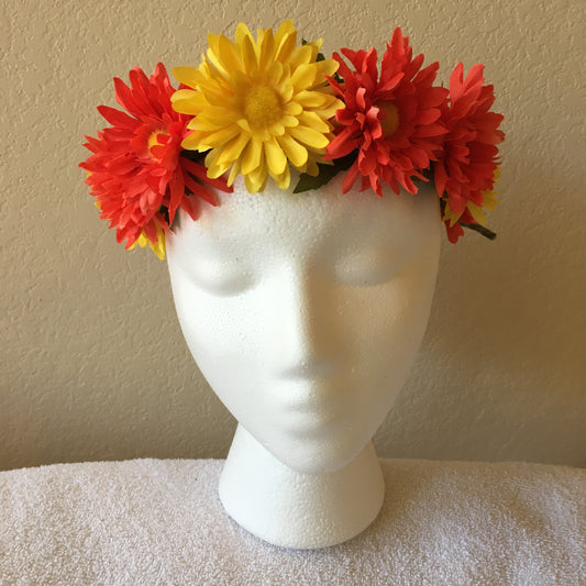 Small Wreath -  Orange & yellow daisies