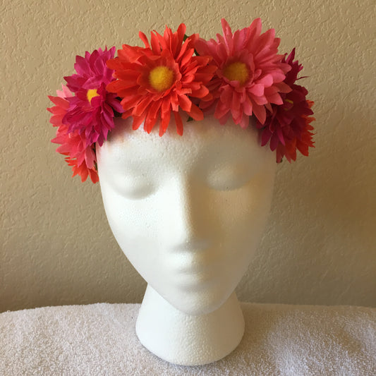 Small Wreath - Orange, pink, & hot pink daisies