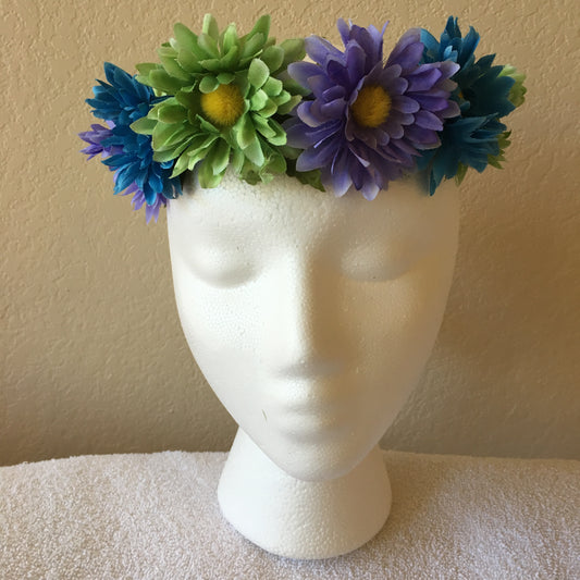 Small Wreath - Purple, blue, & green daisies