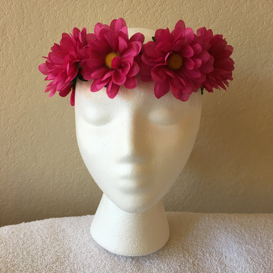 Small Wreath - Hot pink daisies