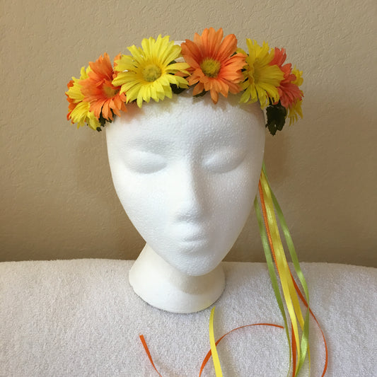 Small Wreath - Yellow & orange daisies