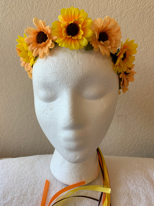 Small Wreath - Bright Yellow and Orangish Sunflowers