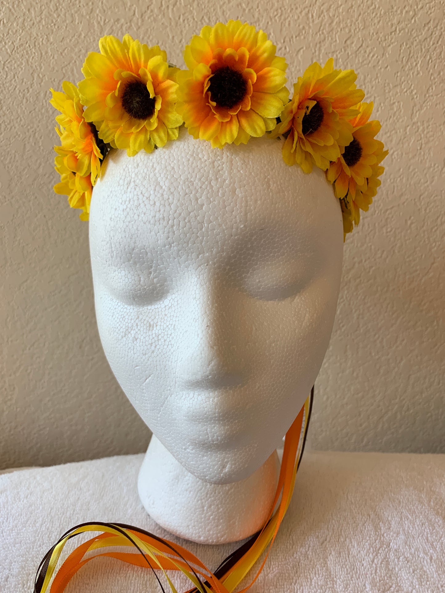 Small Wreath - All Bright Yellow Sunflowers with Orange Centers