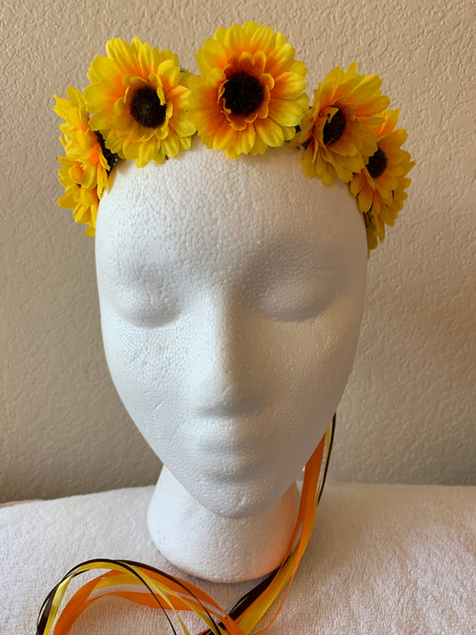 Small Wreath - All Bright Yellow Sunflowers with Orange Centers