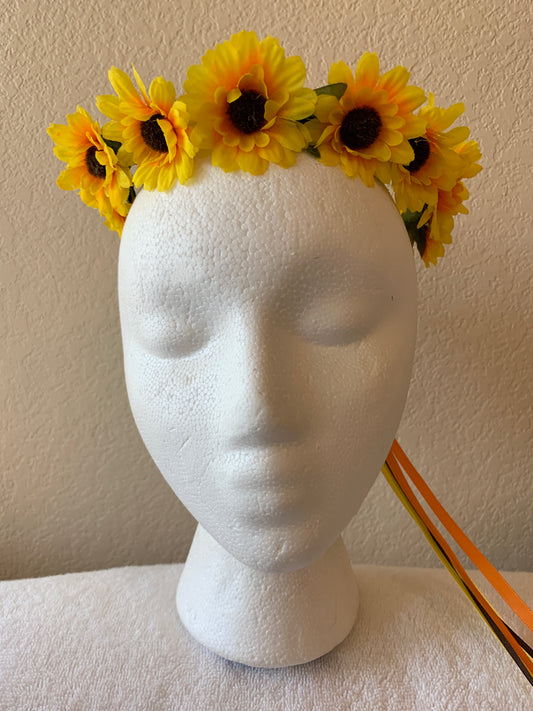 Small Wreath - All Bright Yellow Sunflowers with Orange Centers