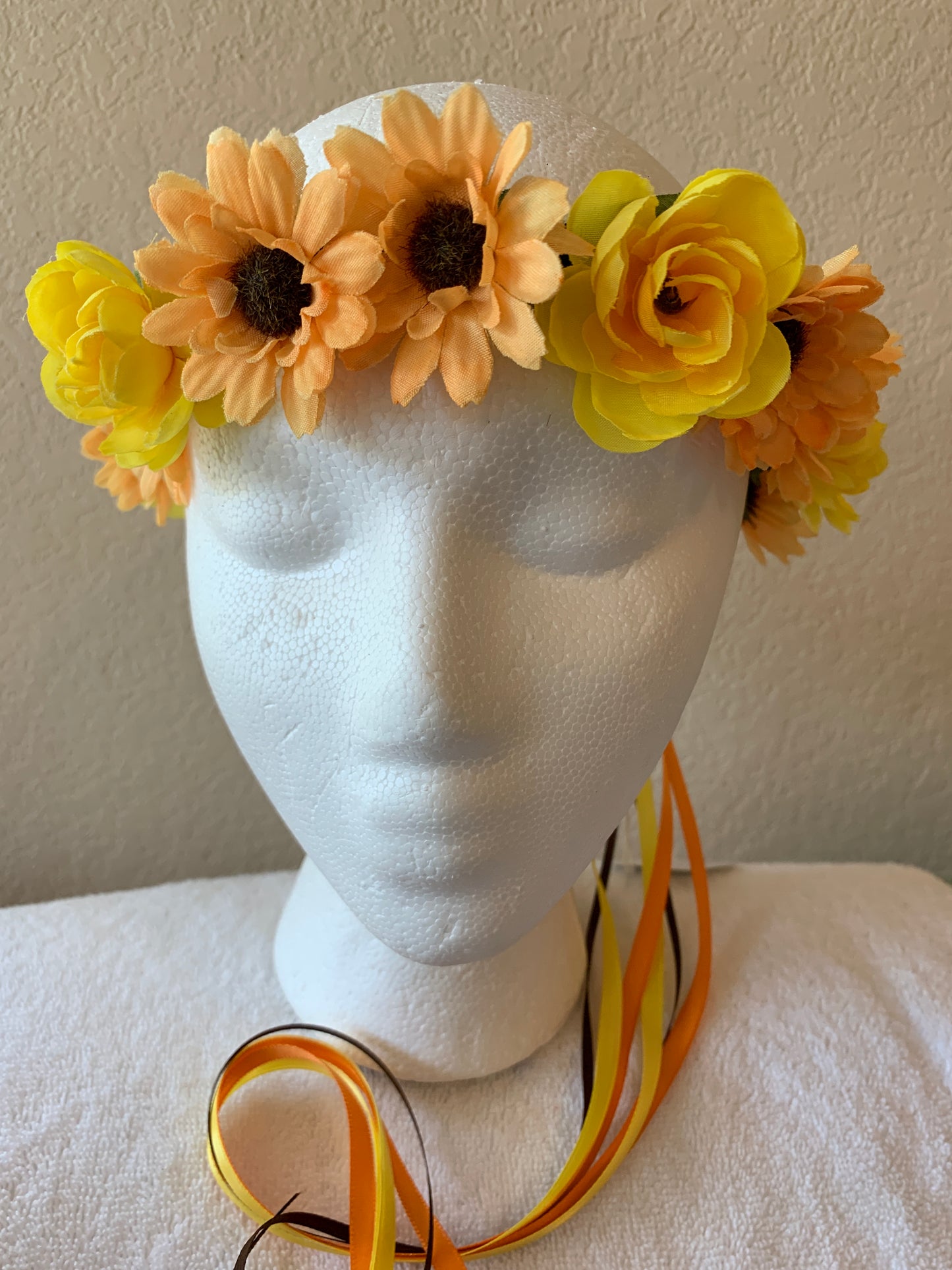 Small Wreath - Orangish Sunflowers With Yellow Centers