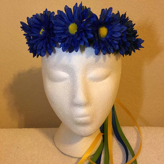 Small Wreath - Dark blue daisies (1)