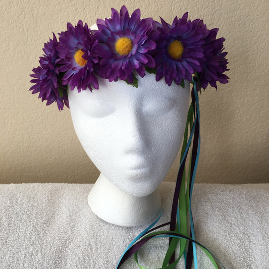 Small Wreath - All purple daisies