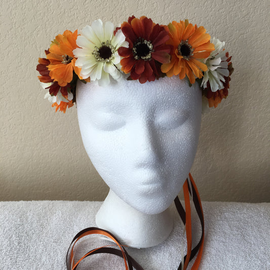 Small Wreath - Brown, orange, & white daisies (4)