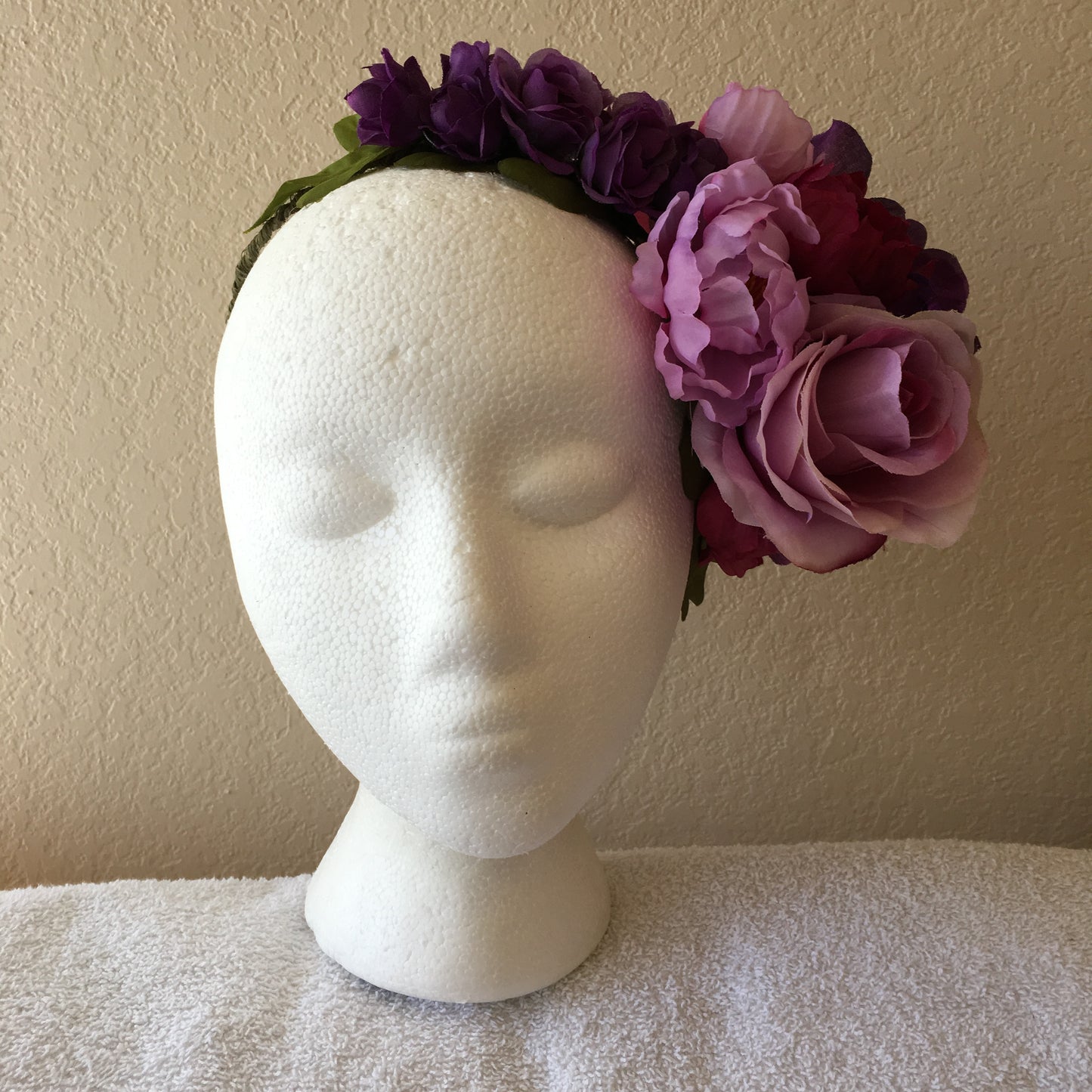 Side Wreath - Purple & pinks w/ purple ball accents