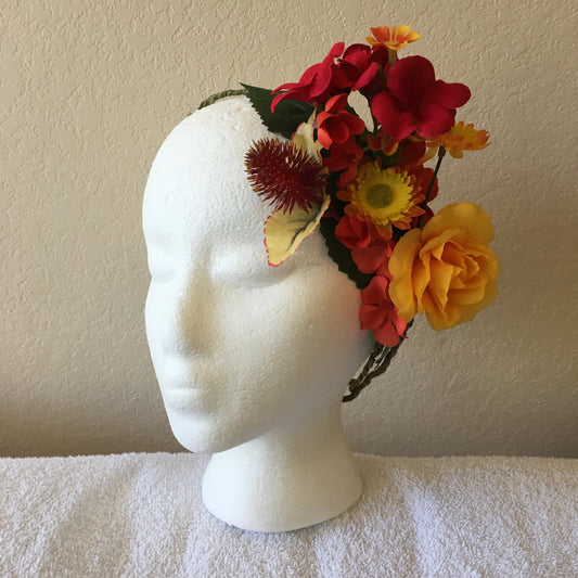 Side Wreath - Yellow, orange, & red various flowers