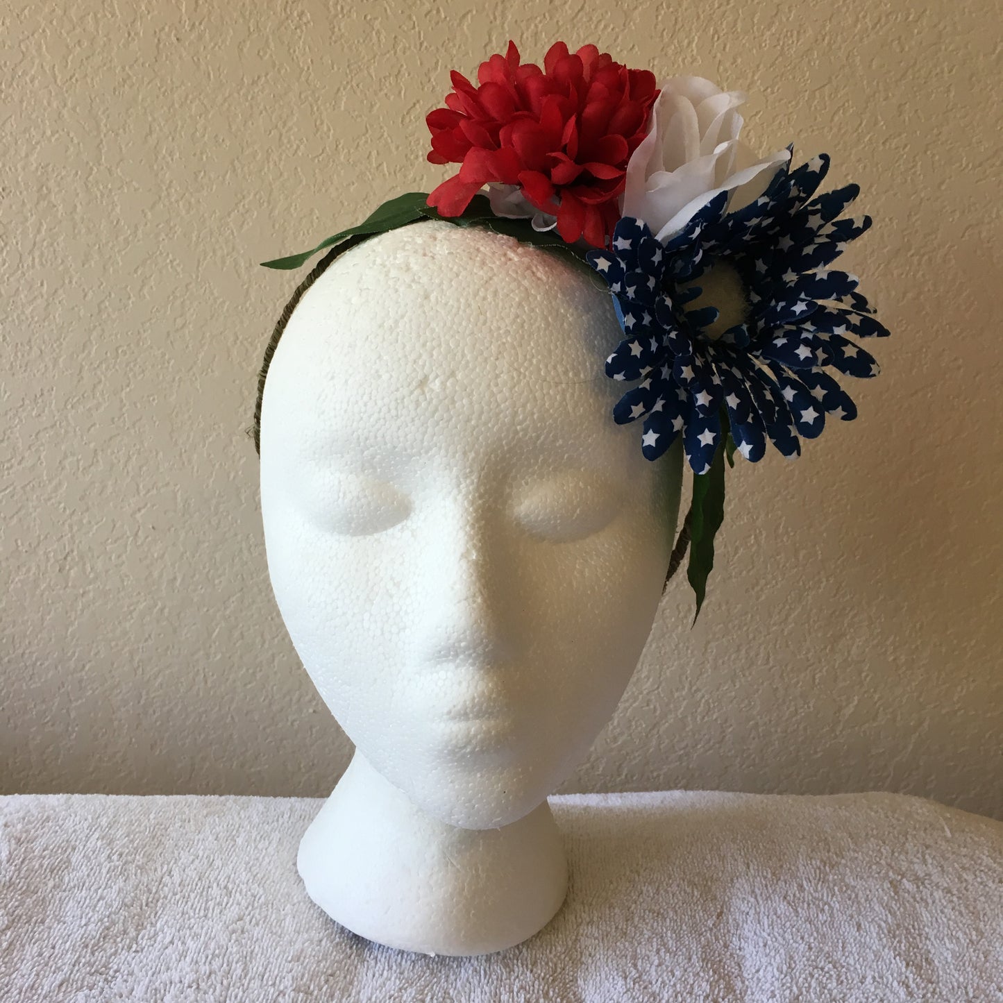 Side Wreath - Red, white, & blue flowers
