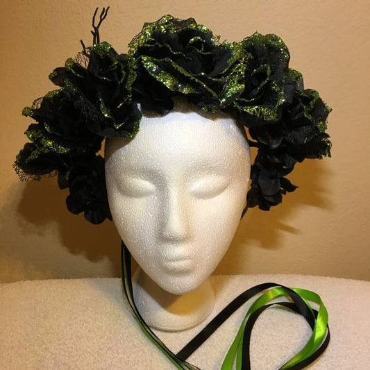 Extra Large Wreath - Shiny green roses