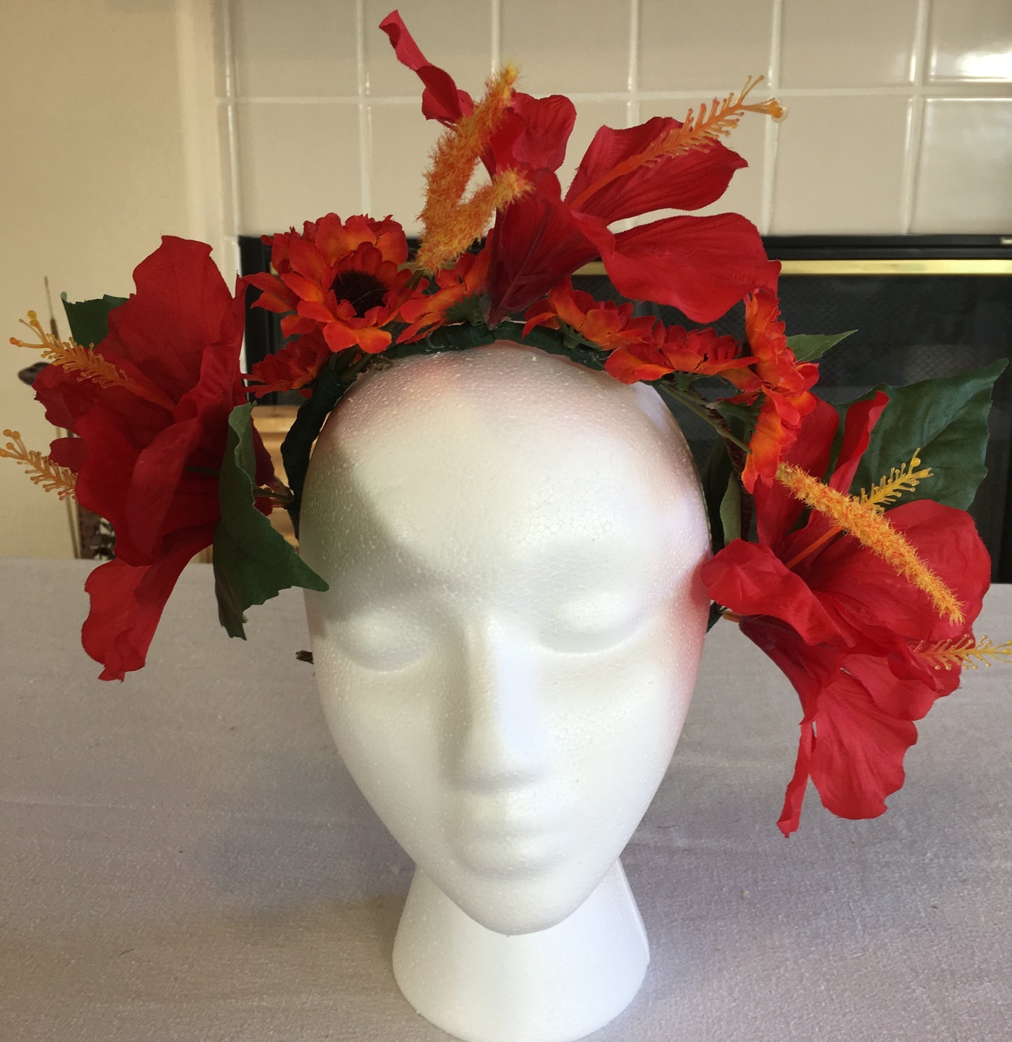 Extra Large Wreath - Red hibiscus
