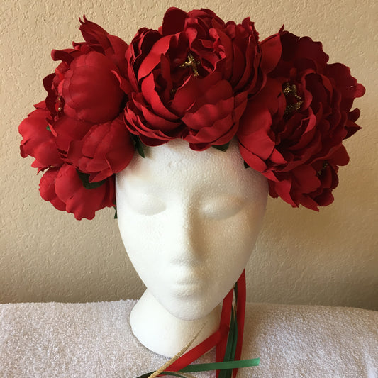 Extra Large Wreath - Red roses w/ gold centers