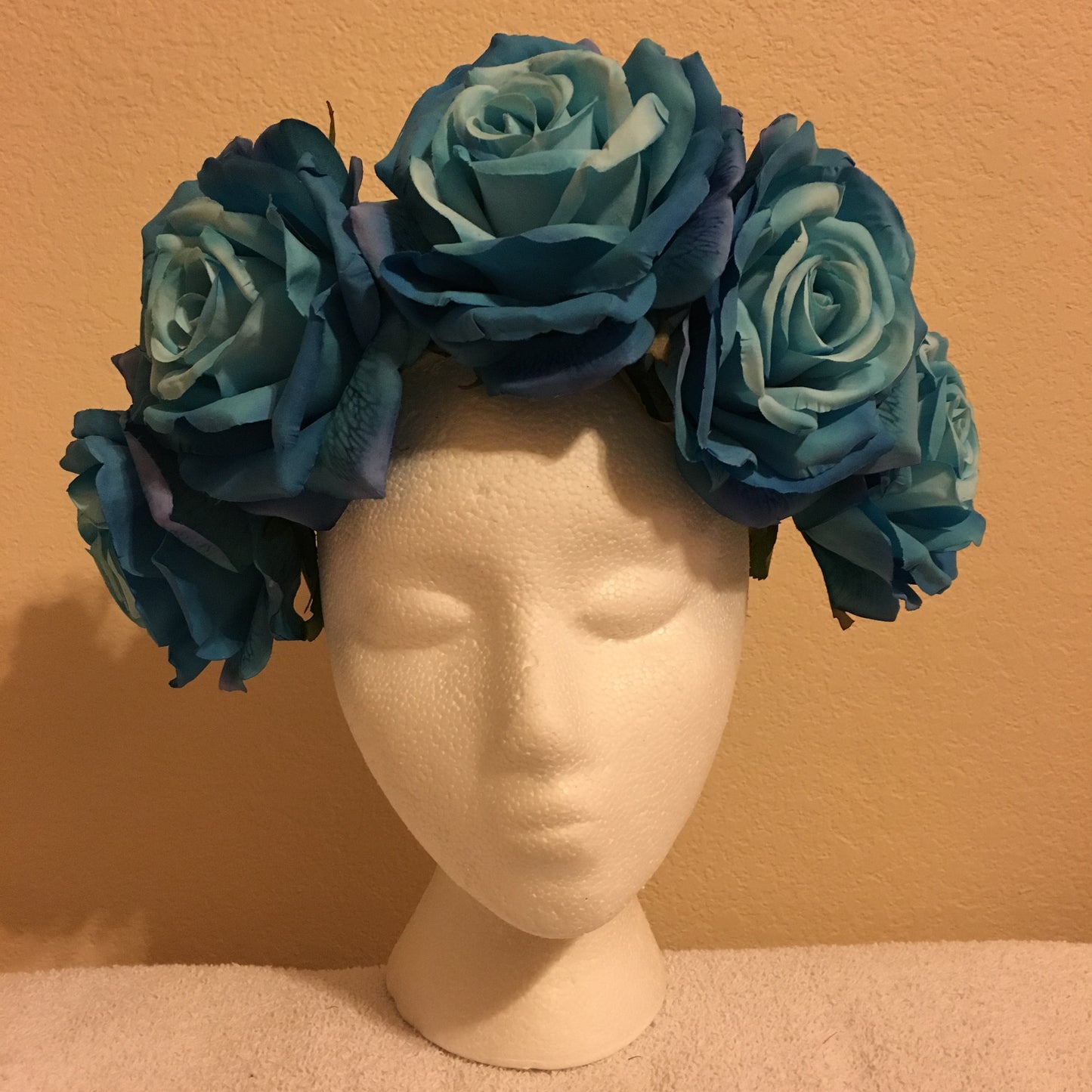 Extra Large Wreath - Teal blue roses