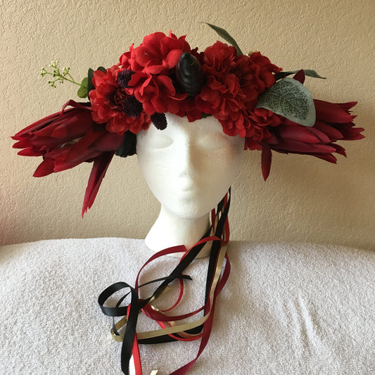 Extra Large Wreath - Red & black unicorn