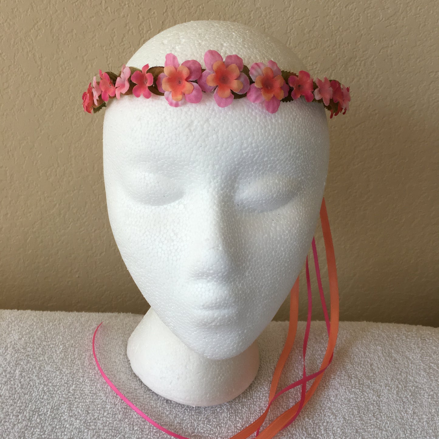 Extra Small Wreath - Pink & light pink layered mini flowers