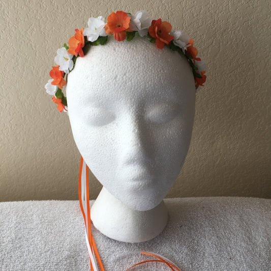 Extra Small Wreath - White & orange small flowers