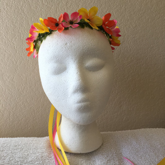 Extra Small Wreath - Bright yellow, orange, & pink flowers