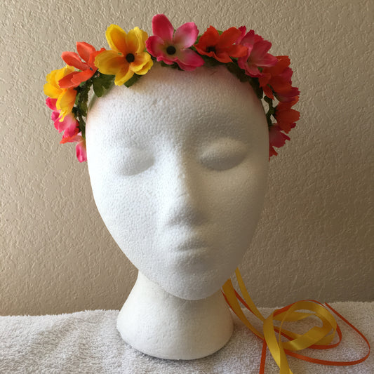 Extra Small Wreath - Bright yellow, orange, & pink flowers