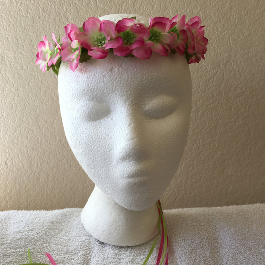 Extra Small Wreath - Pink flowers w/ green centers