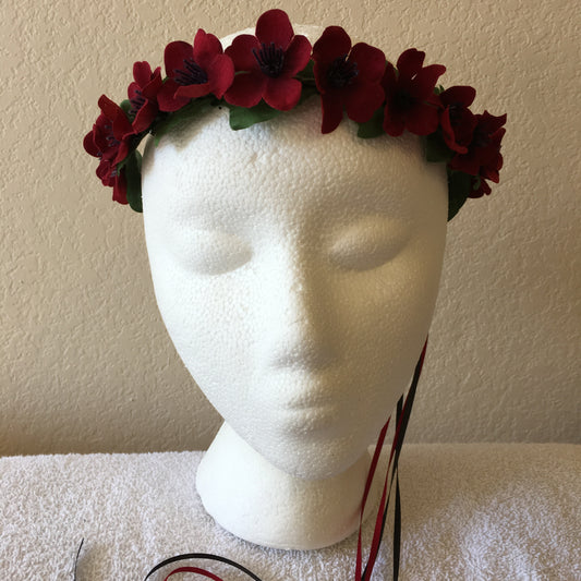 Extra Small Wreath - Burgundy w/ black centers