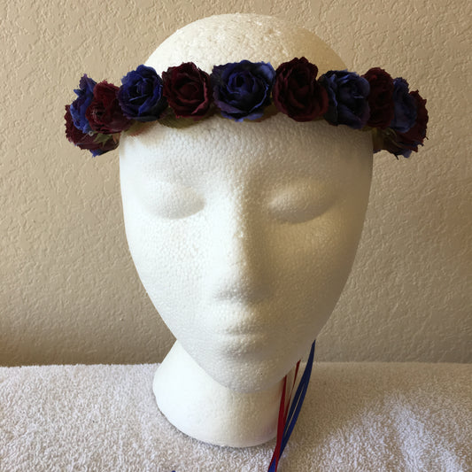 Extra Small Wreath - Blue & burgundy roses