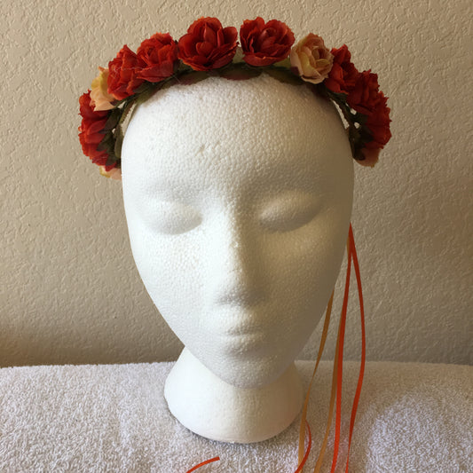 Extra Small Wreath - Rust & peach roses