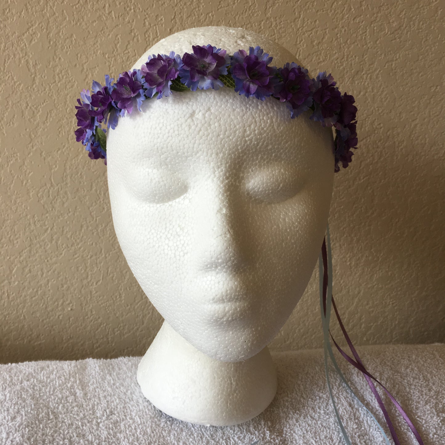 Extra Small Wreath - Purple double flowers