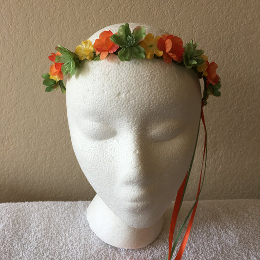 Extra Small Wreath - Orange, green, & yellow flowers