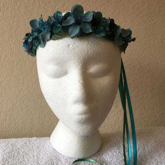 Extra Small Wreath - Teal flowers