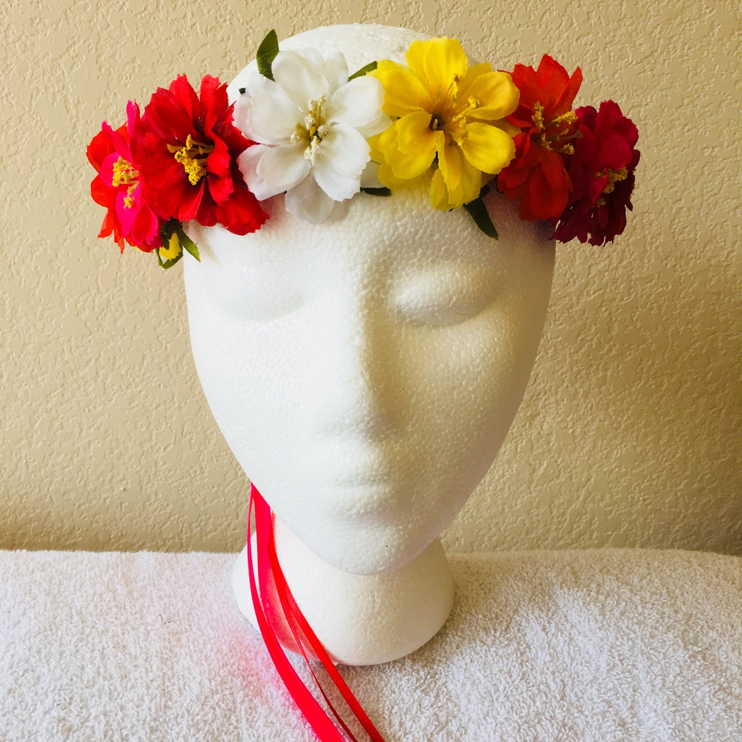Extra Small Wreath - White, yellow, red, & pink flowers +