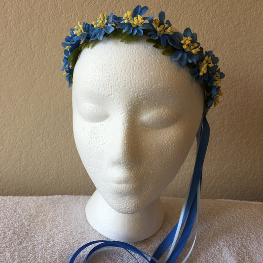 Extra Small Wreath - Dark blue many petals